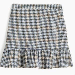 J. Crew ruffle houndstooth mini skirt